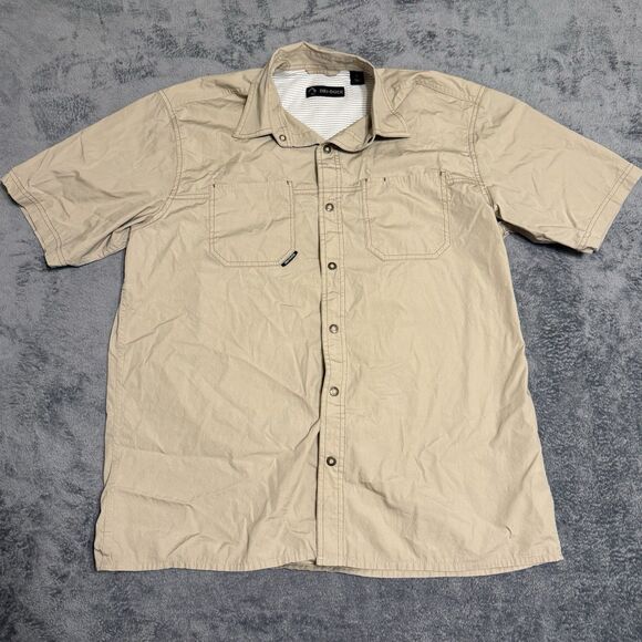 Dri-Duck Men’s Khaki Short Sleeve Fishing Shirt Size L Large - Picture 1 of 5